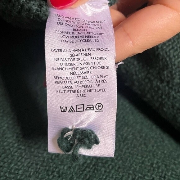 Anthropologie Pilcro Textured V-Neck Sweater in Forest Green M NWOT - Picture 8 of 10